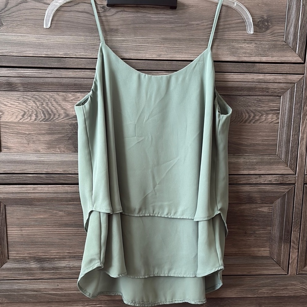 Elegant Green Layered Women's Top